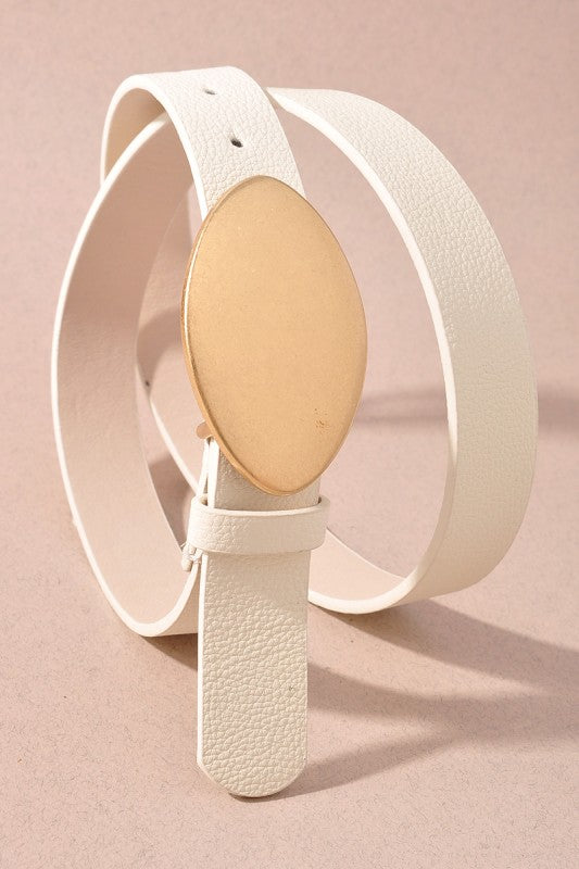 Retro Oval Faux Leather Belt (4 colors)