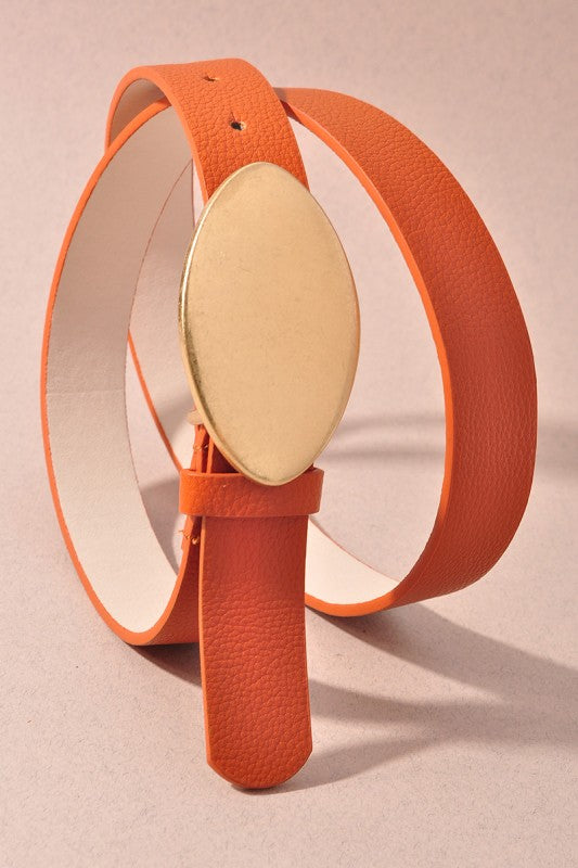 Retro Oval Faux Leather Belt (4 colors)