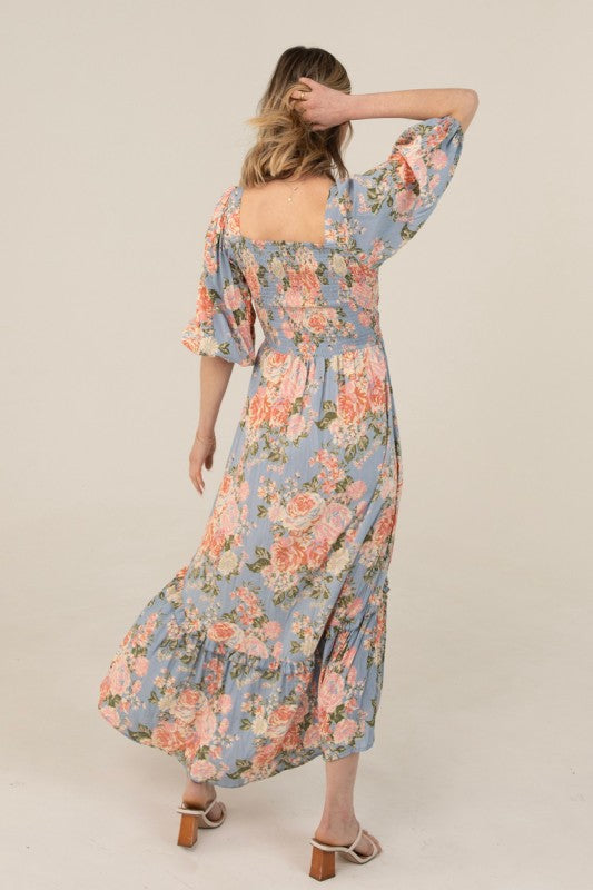 Lulani Blue High Low Maxi Dress