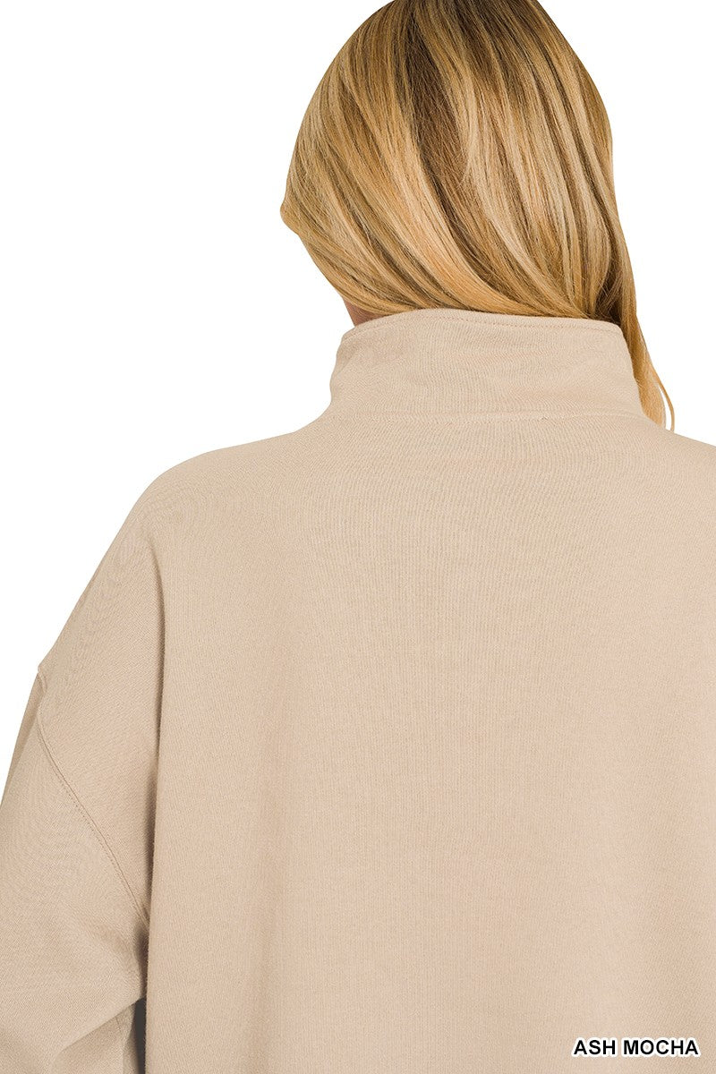 Fleece Half Snap Sweatshirt (4 Colors)