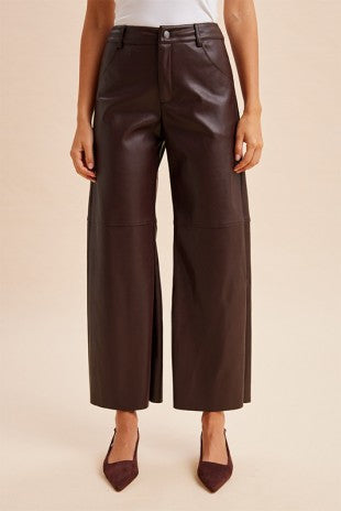 Cora Faux Leather Wide Leg Pants (2 Colors)