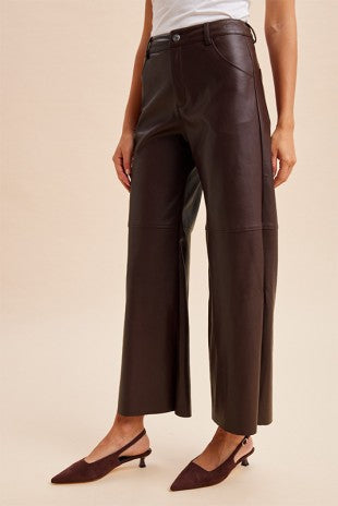 Cora Faux Leather Wide Leg Pants (2 Colors)