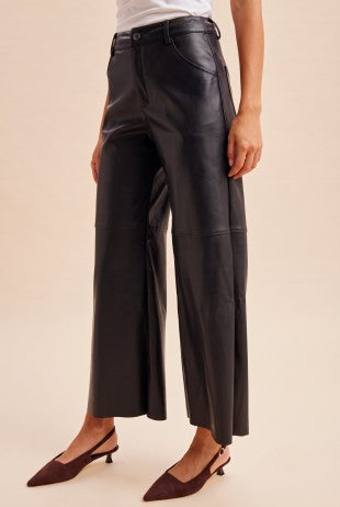 Cora Faux Leather Wide Leg Pants (2 Colors)