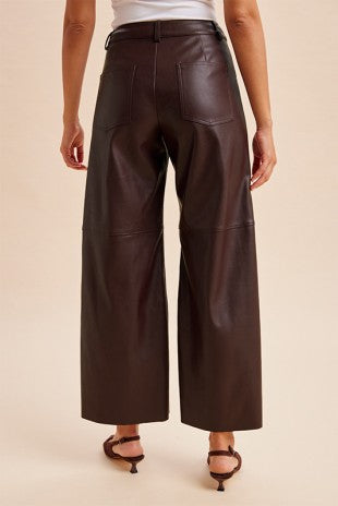 Cora Faux Leather Wide Leg Pants (2 Colors)
