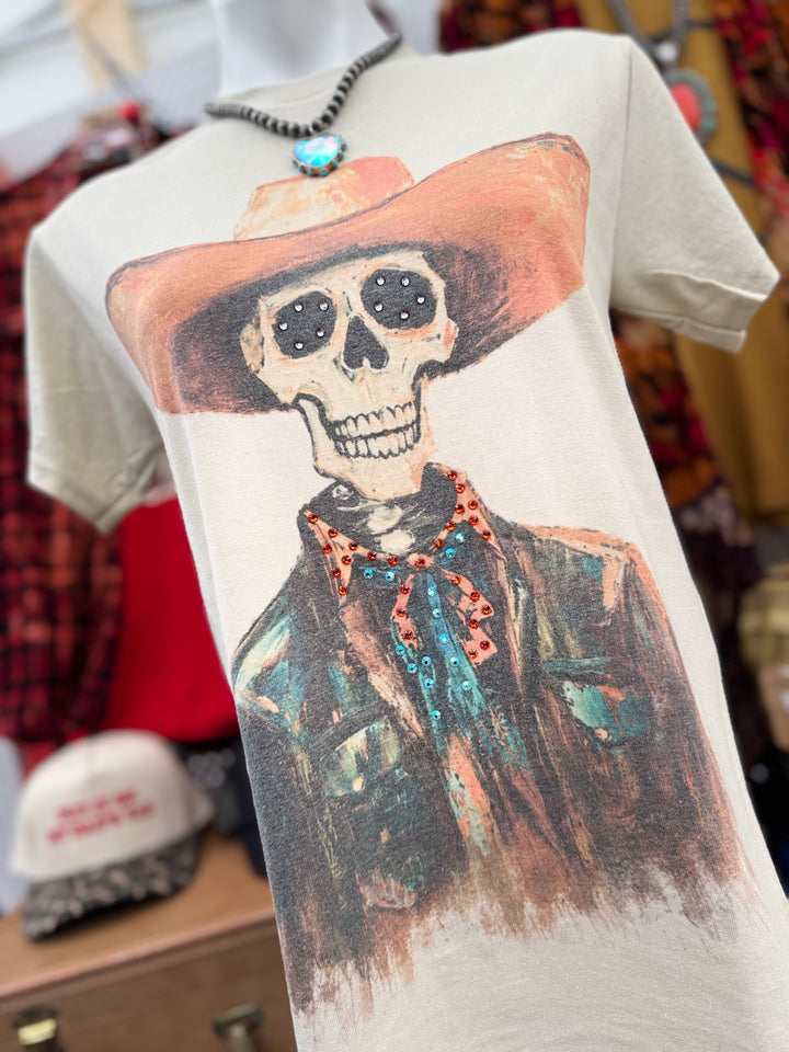 Bling Skeleton Cowboy Tee