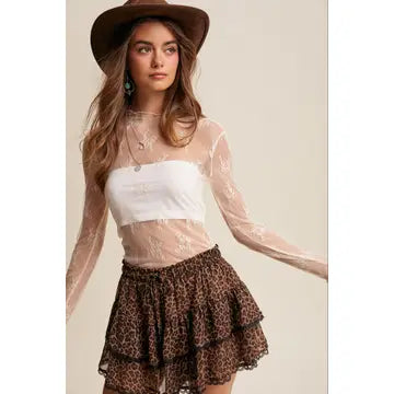 Ecru Lace Long Sleeve Top