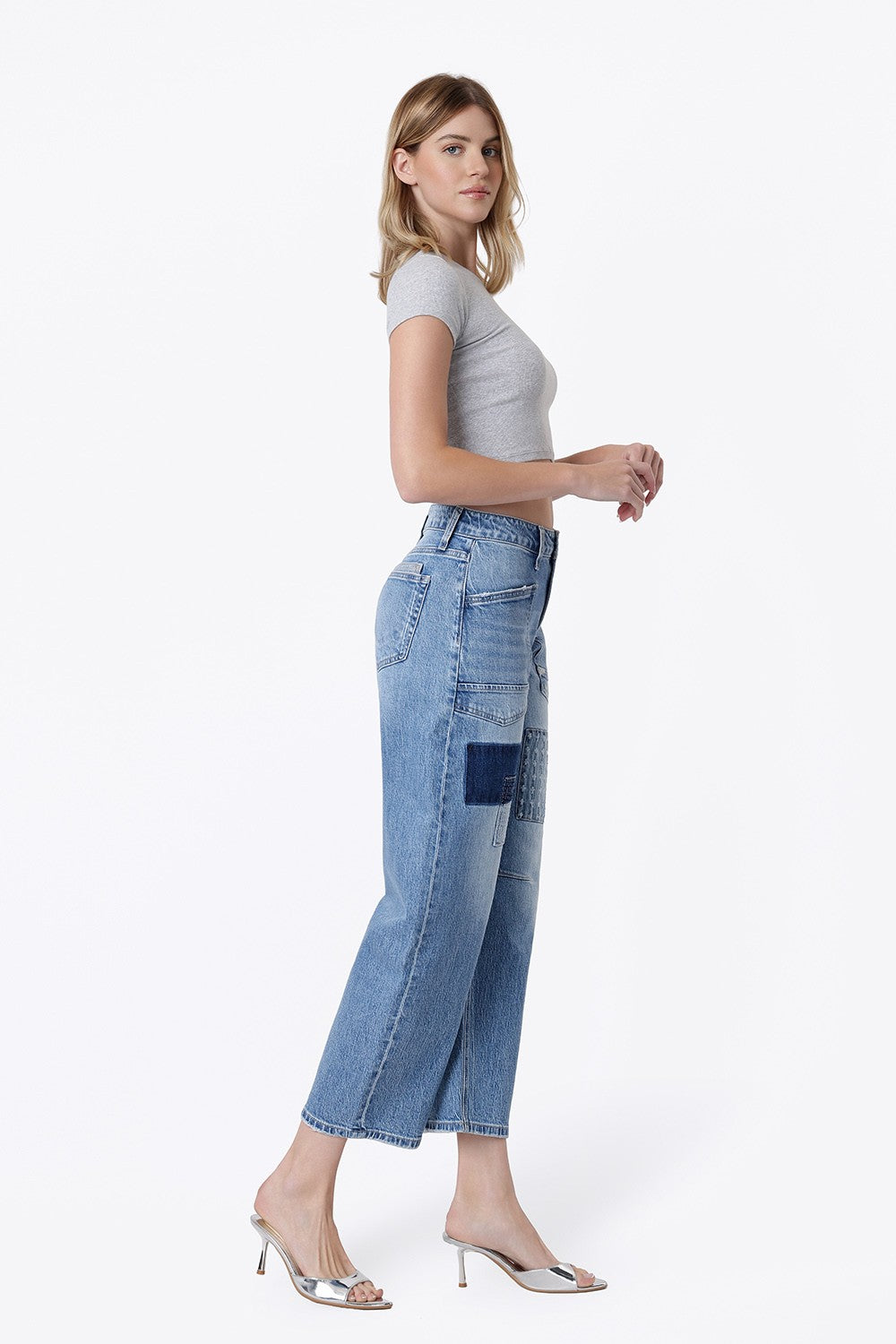 Patchwork Barrel Jeans by Vervet
