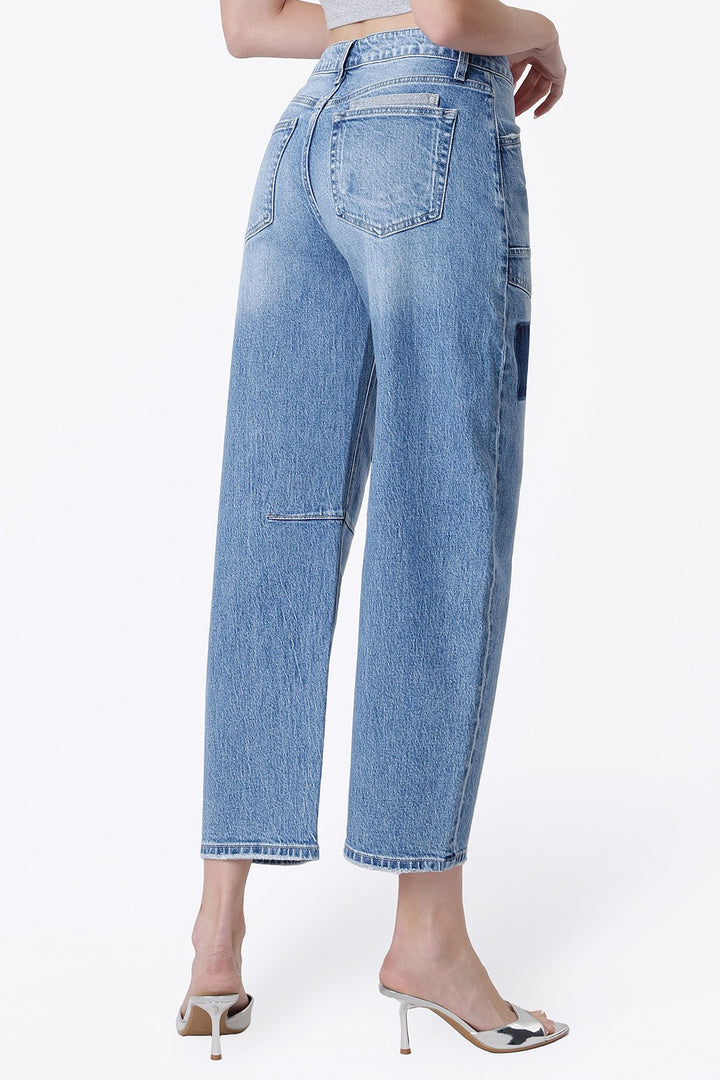 Patchwork Barrel Jeans by Vervet