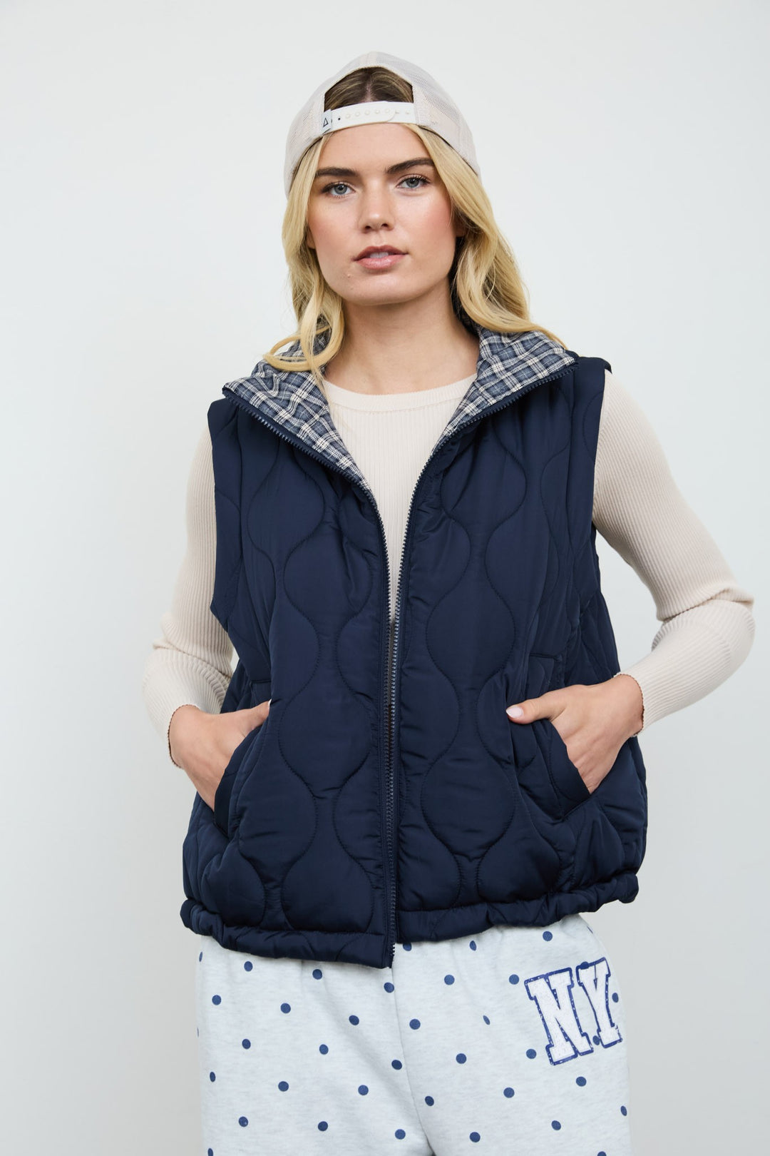 Deep Navy Quilted Vest