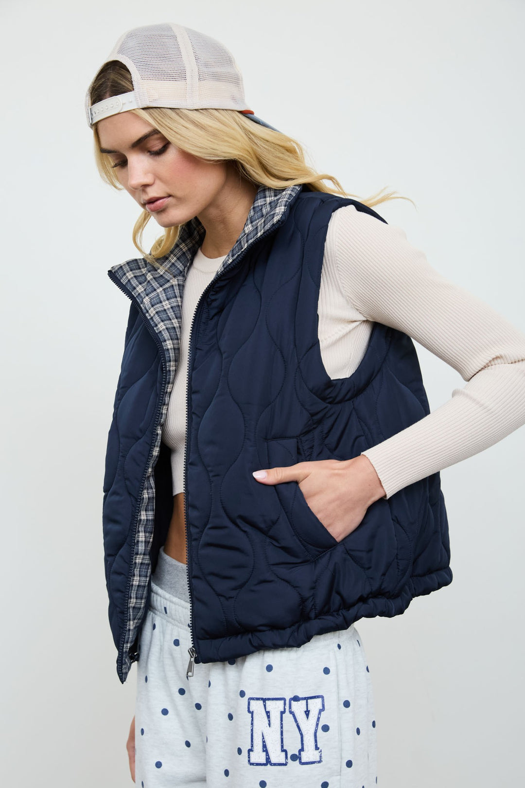 Deep Navy Quilted Vest