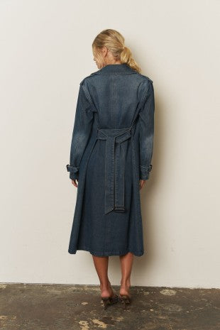 Notch Denim Trench Coat