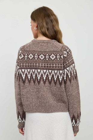 Marble Fair isle Sweater Cardigan