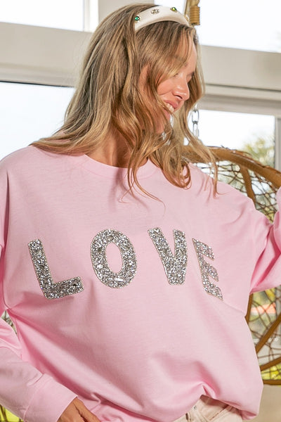 Glitter of Love Pink Top