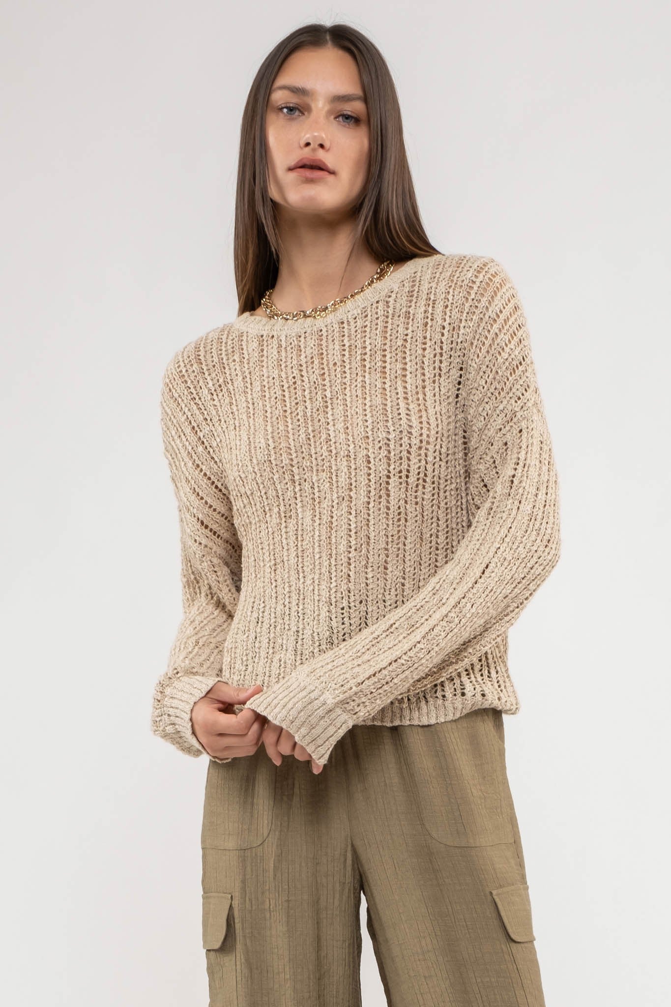 Sheer Knit Pullover Sweater (4 Colors)