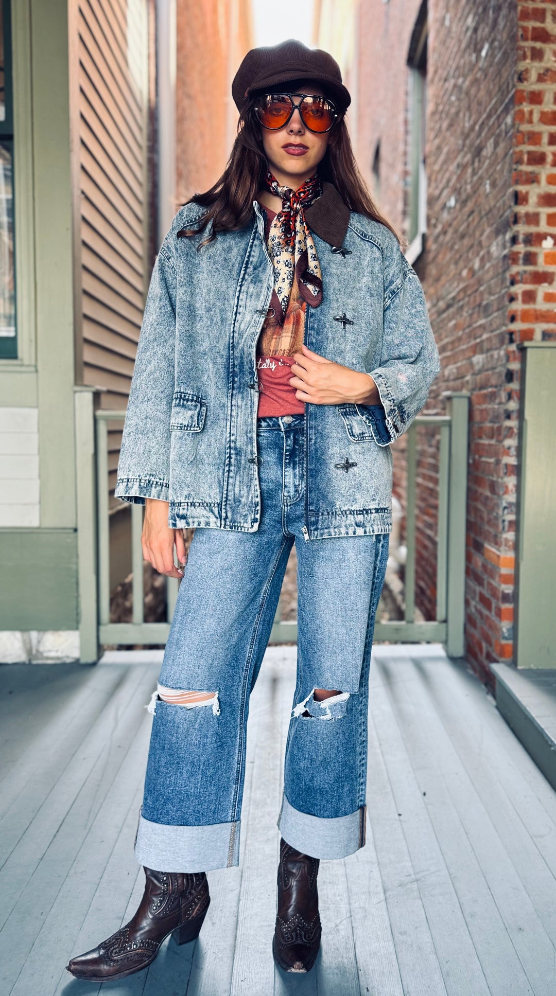 Denim Contrast Latch Jacket