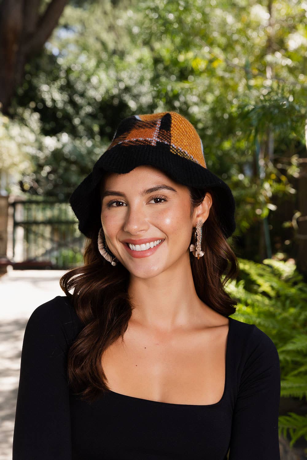 Plaid Bucket Hat Style Beanie (2 Colors)