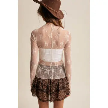 Ecru Lace Long Sleeve Top