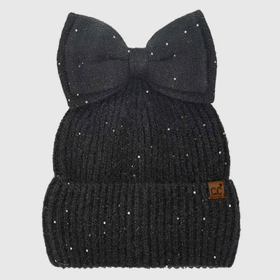Messy Bun Bow Beanie