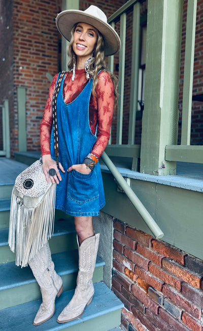 Denim Overall Pocket Dress