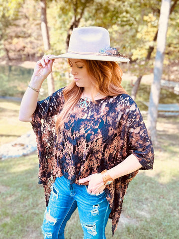 Burn Out Lace Top