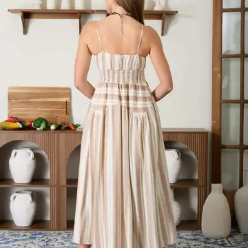 Desert Sand Stripe Midi Dress