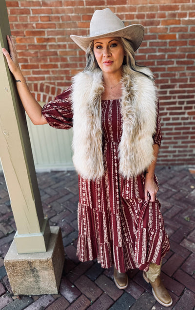 Faux Fur Layered Vest