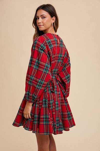 Holiday Tartan Mini Dress