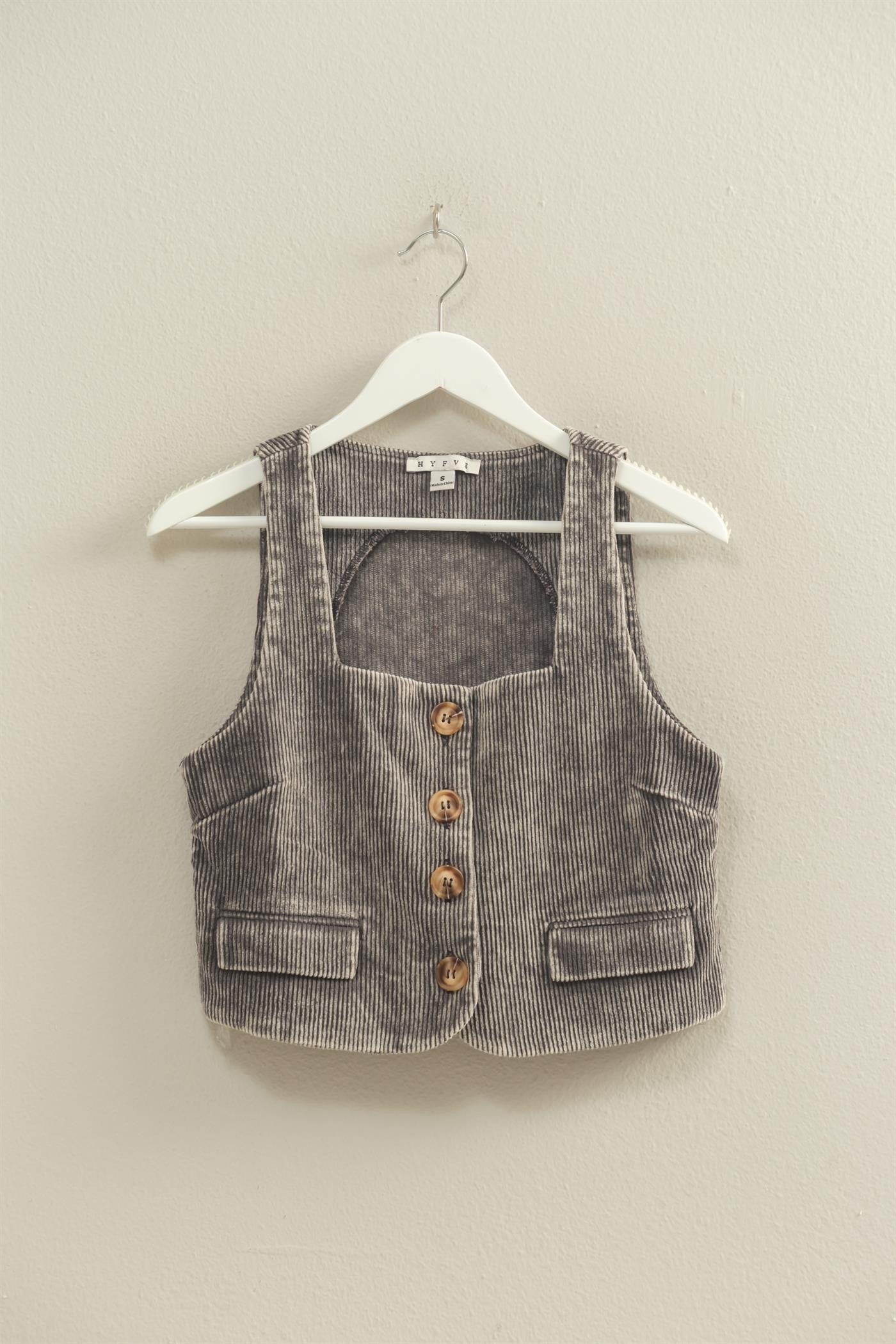 Snow Washed Corduroy Vest (2 colors)