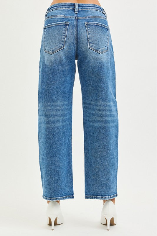 Amour Medium Wash Barrel Jean by Risen