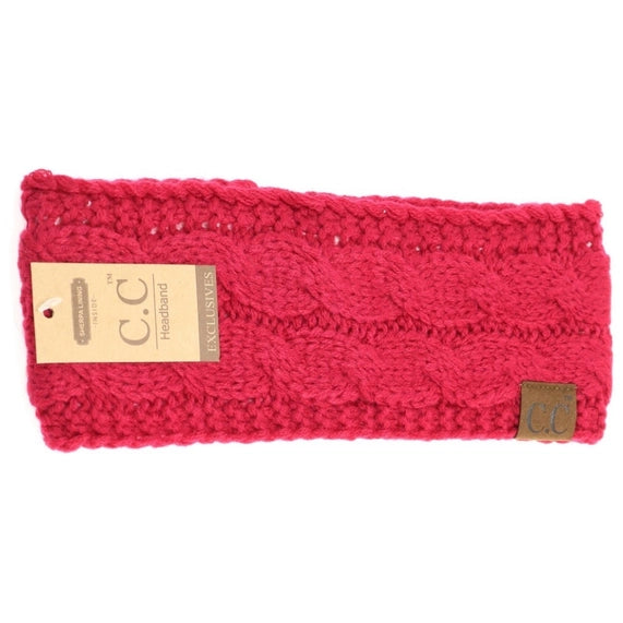 Solid Cable Knit C.C. Head Wrap