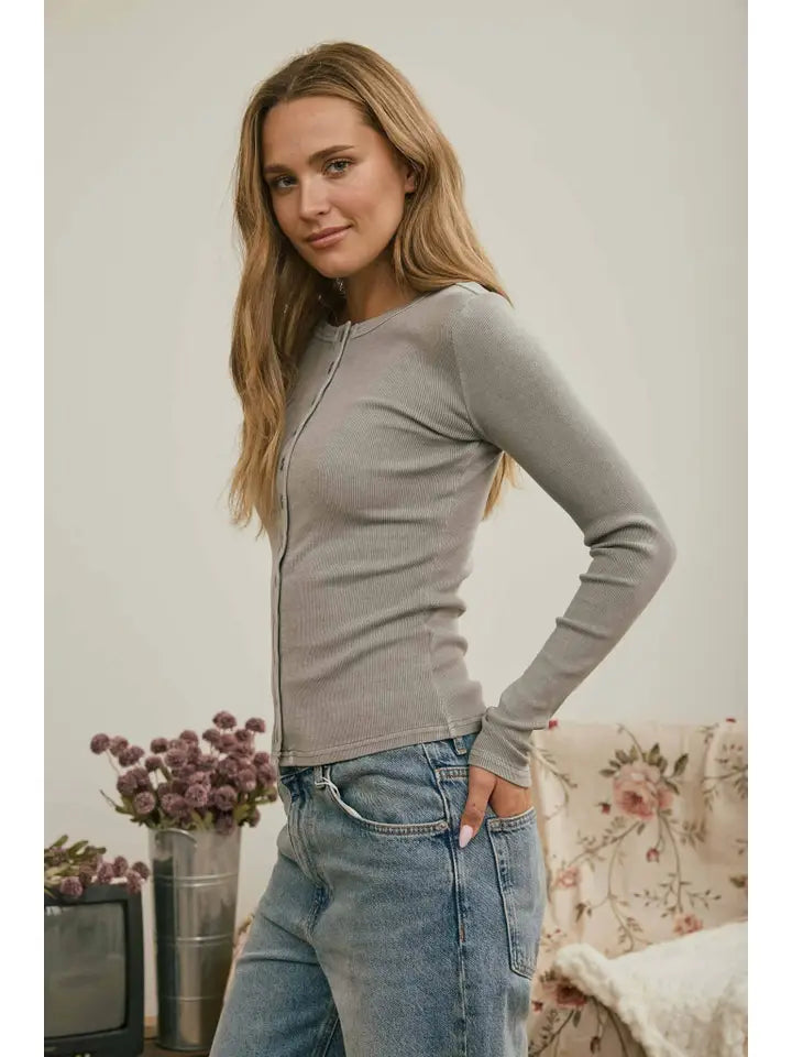 Grey School Button Up Cardigan