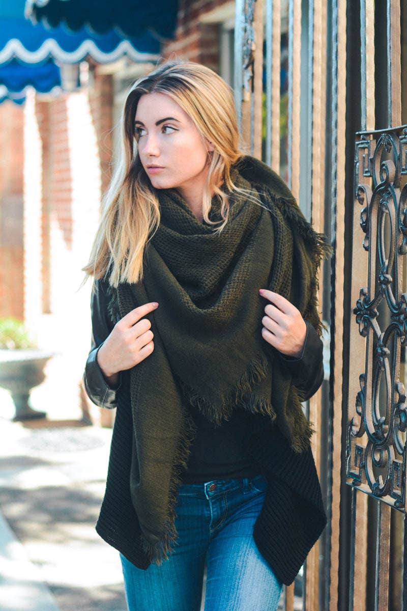 Cozy Chic Open Weave Square Scarf (2 Colors)