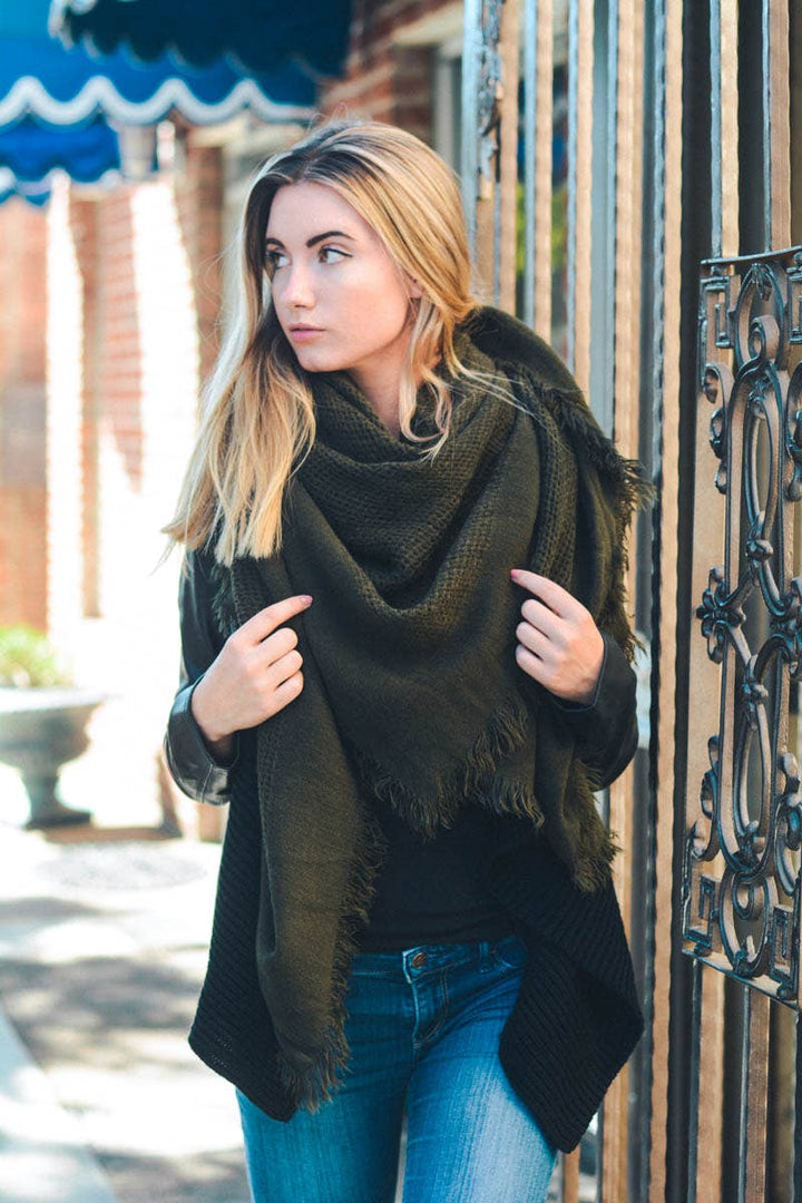 Cozy Chic Open Weave Square Scarf (2 Colors)