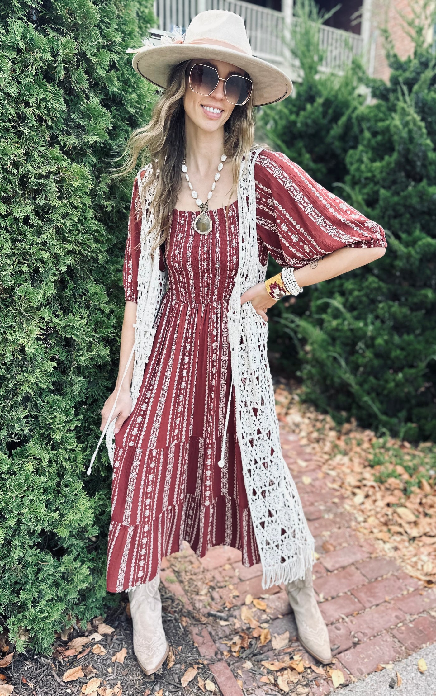 Cinnamon Mesa Midi Dress