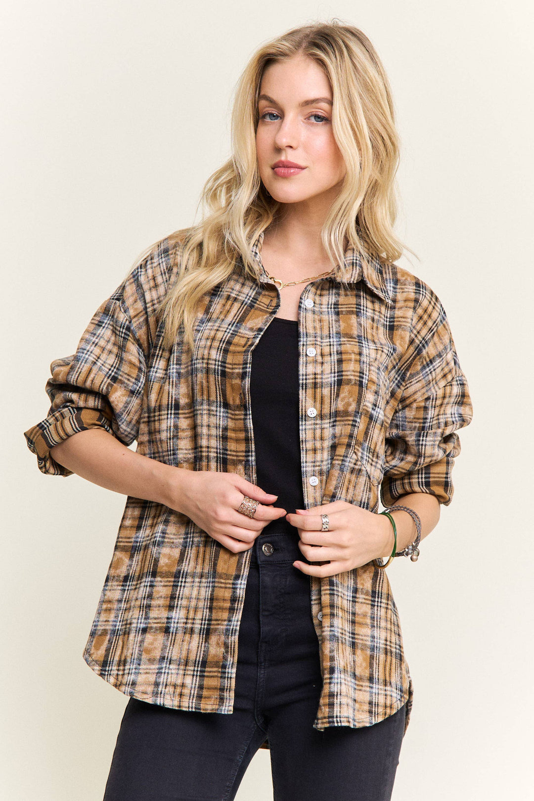 Burnout Washed Plaid Flannel