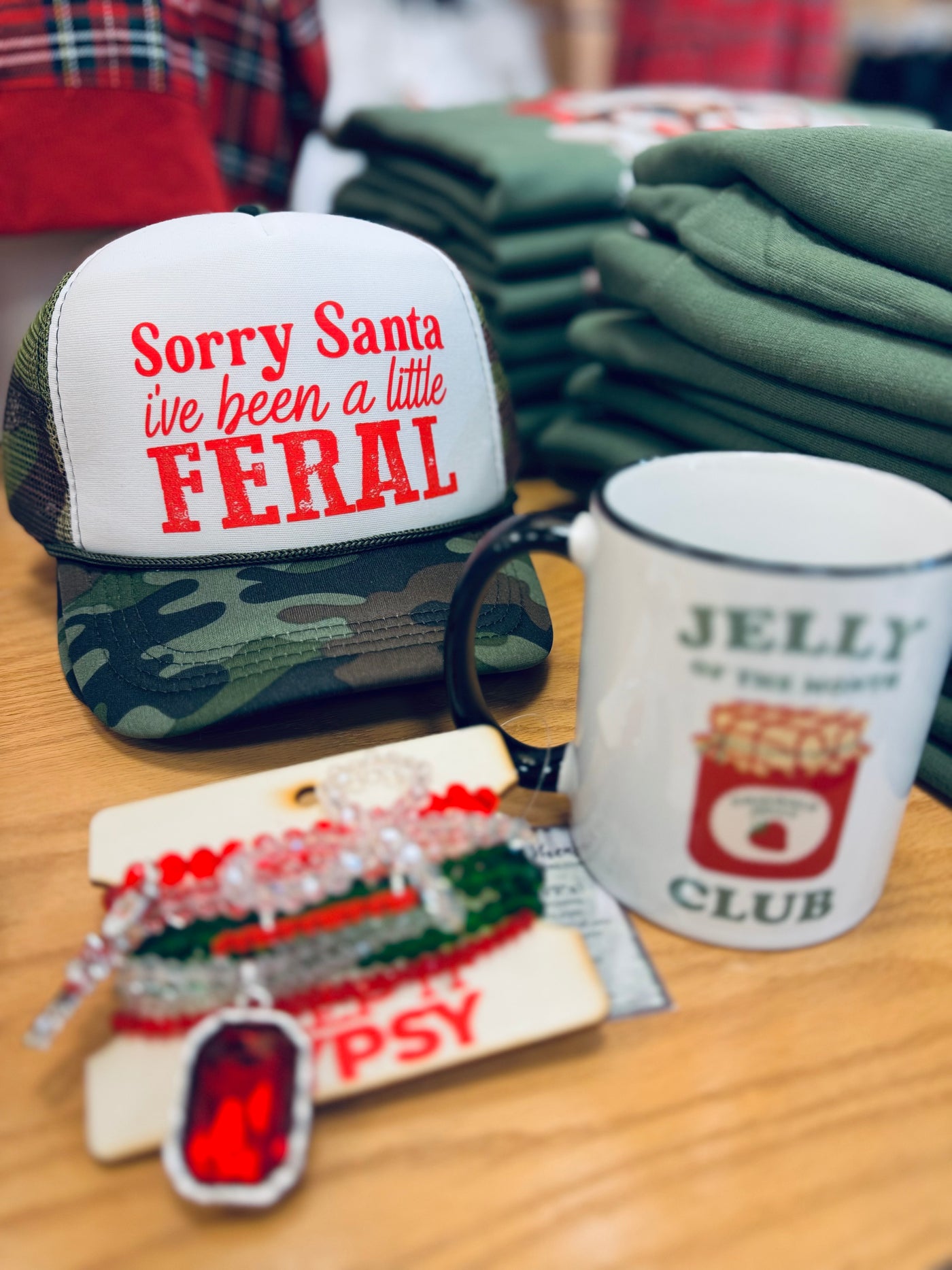Sorry Santa I’ve Been Feral Camo Trucker Hat