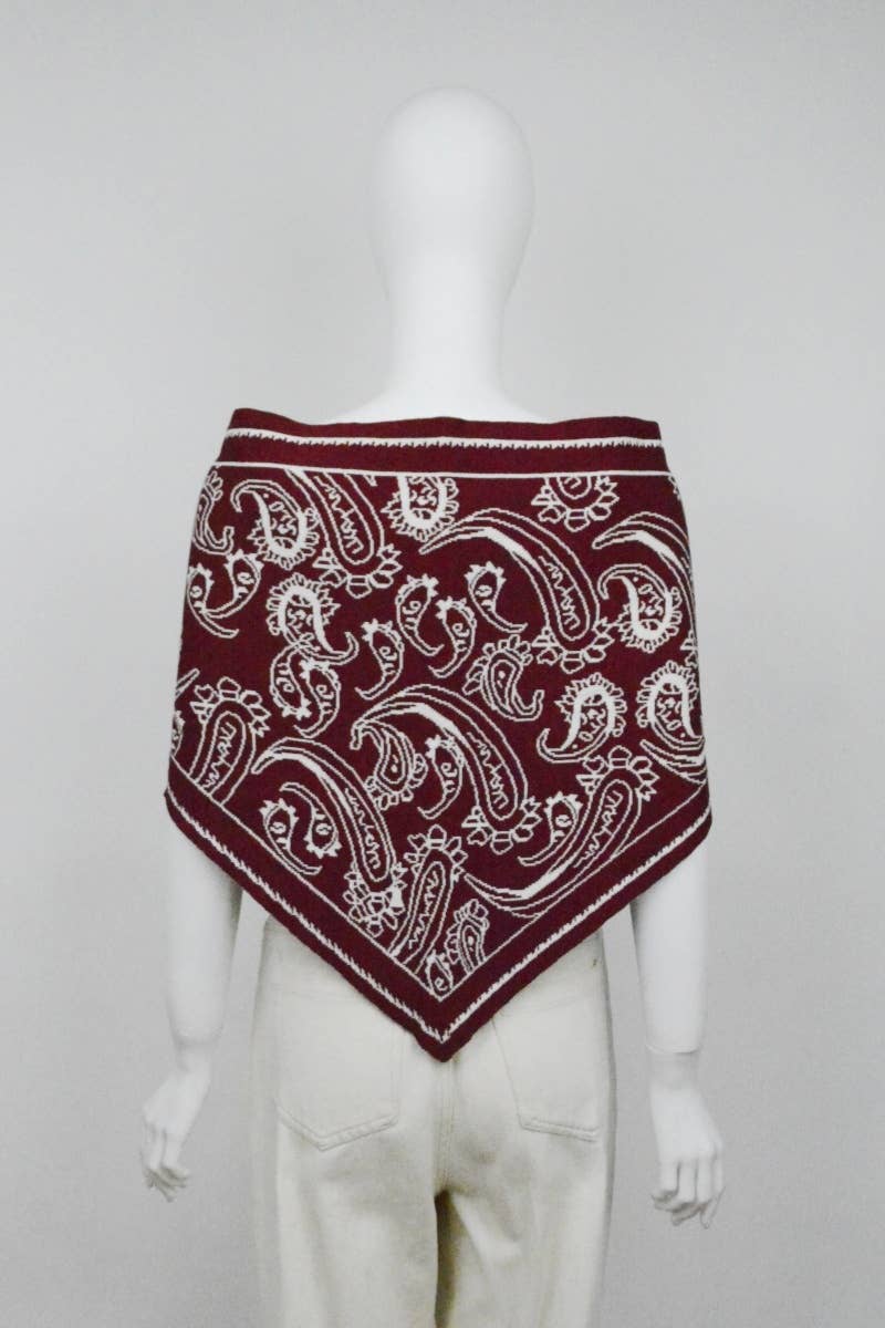 Paisley Knit Triangle Scarf Head Wrap (2 Colors)