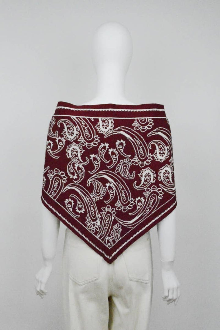 Paisley Knit Triangle Scarf Head Wrap (2 Colors)