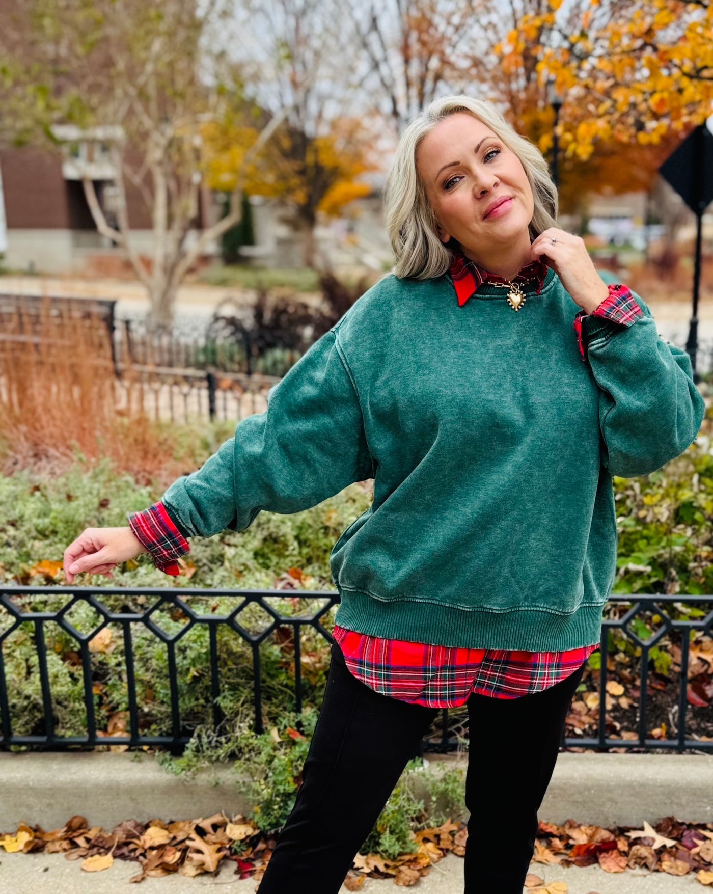 Acid Oversized Fleece Pullover - Dark Green