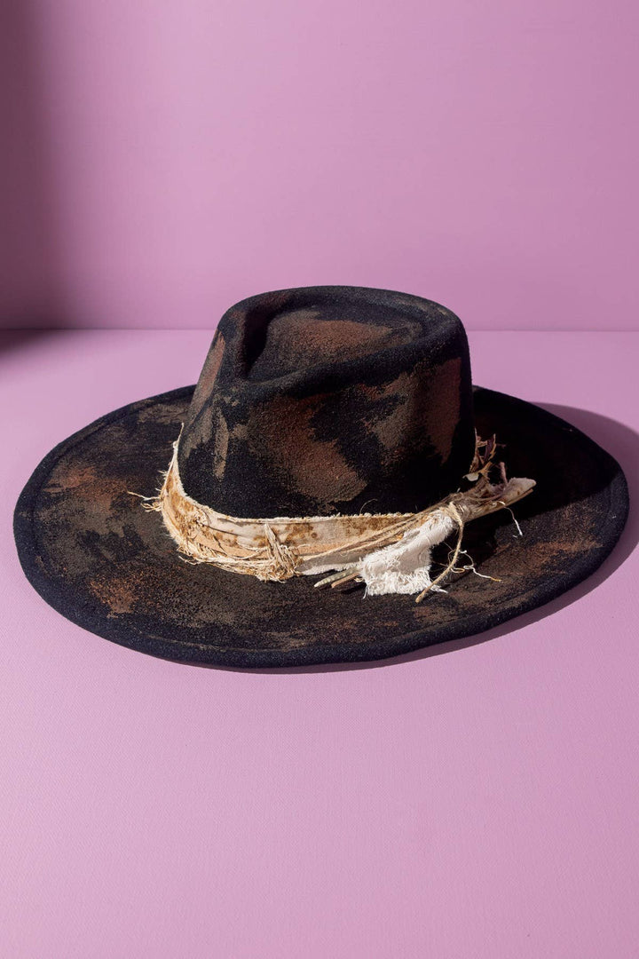 Vintage Black Versatile Shapeable Cowgirl Hat
