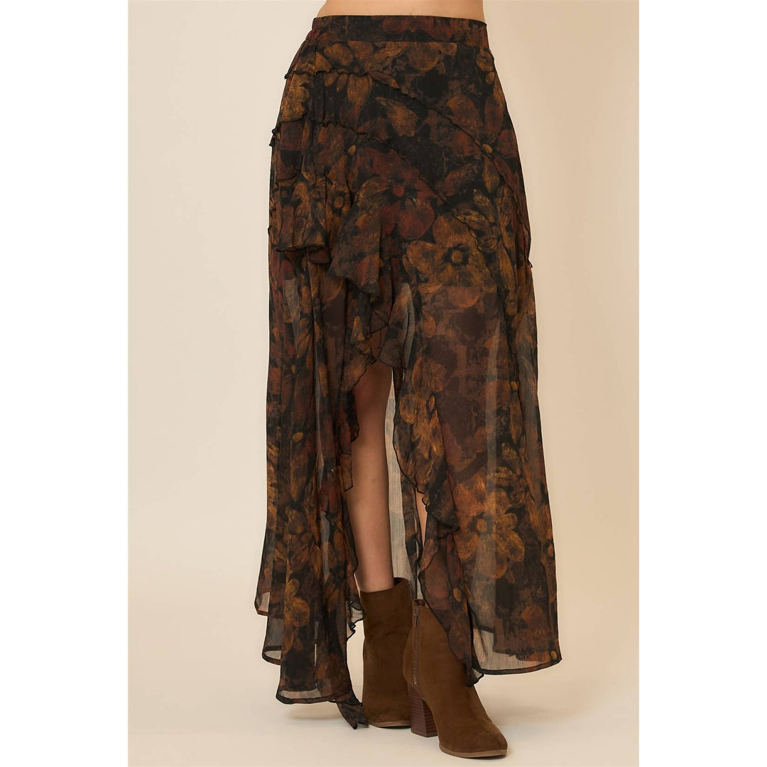 Reversed Seam Surplice Skirt