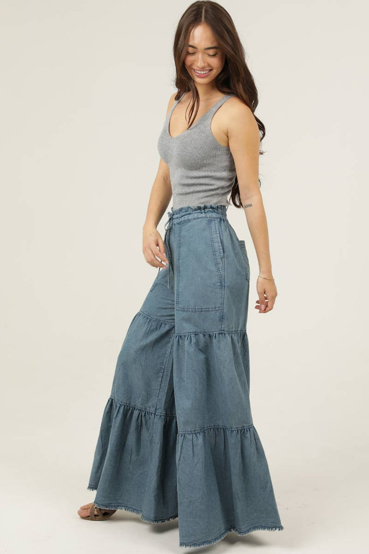 Clover Blue Tensile Wide Leg Pants