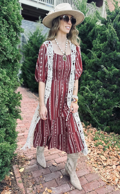 Cinnamon Mesa Midi Dress
