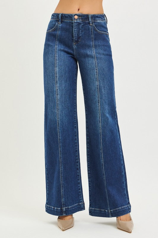 Lexa Wide Leg Front Seam Jean by Risen