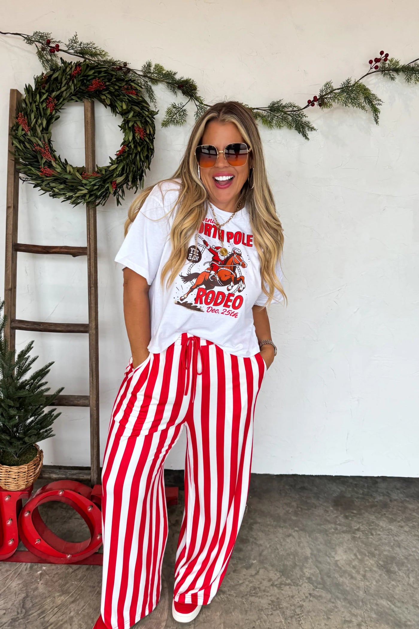 Christmas Vertical Stripe Pants