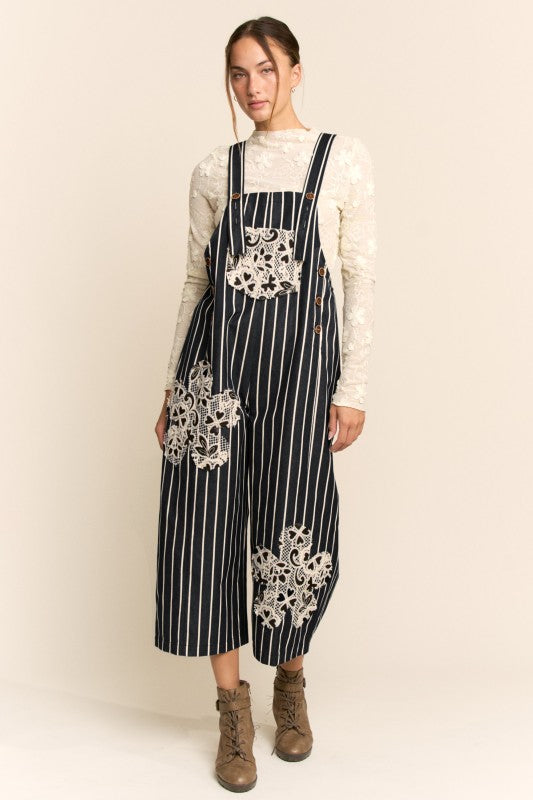 Davi Striped Denim Overalls