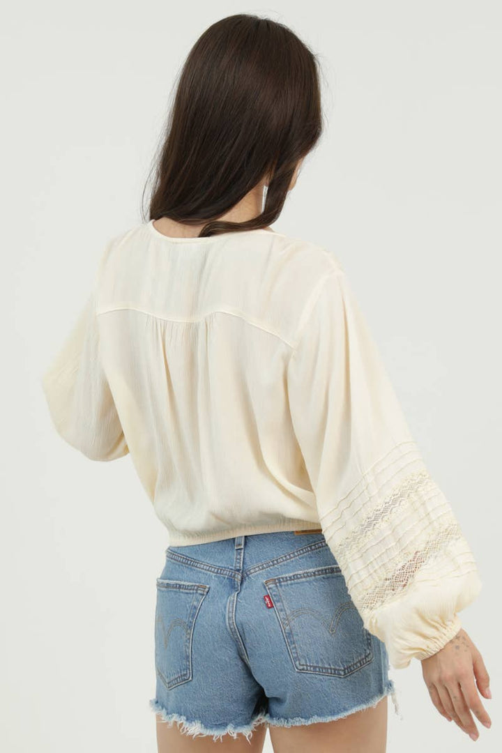 Delicate Lace Peasant Blouse