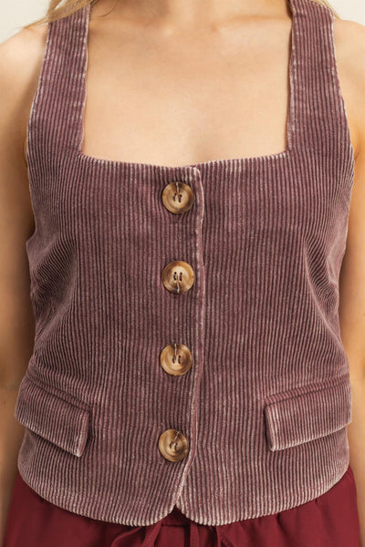 Snow Washed Corduroy Vest (2 colors)