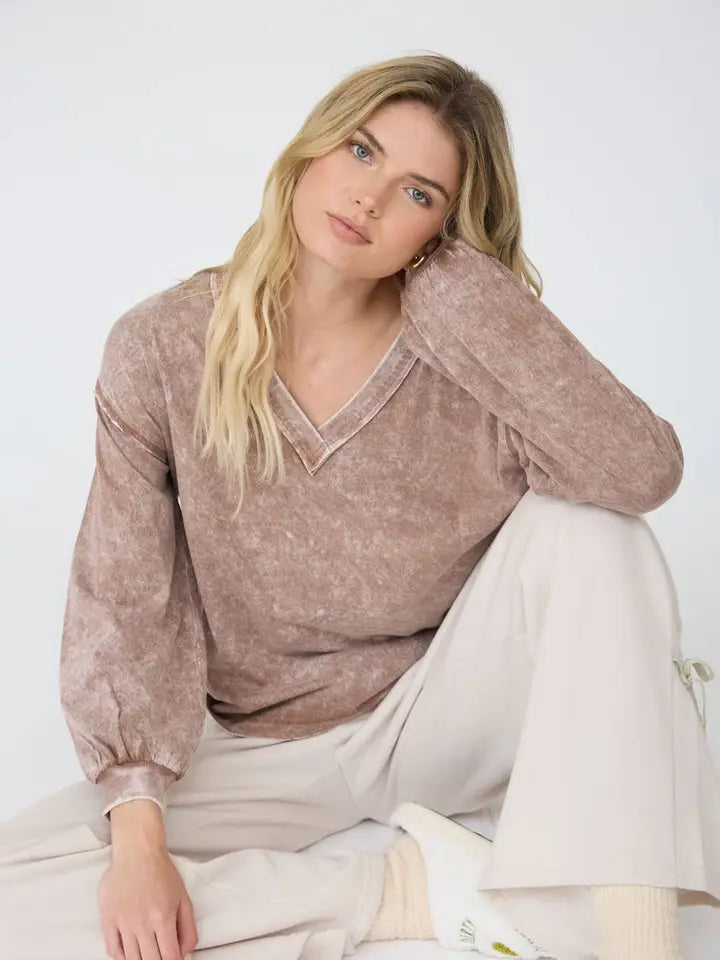 Cocoa Inverted Seam Knit Top