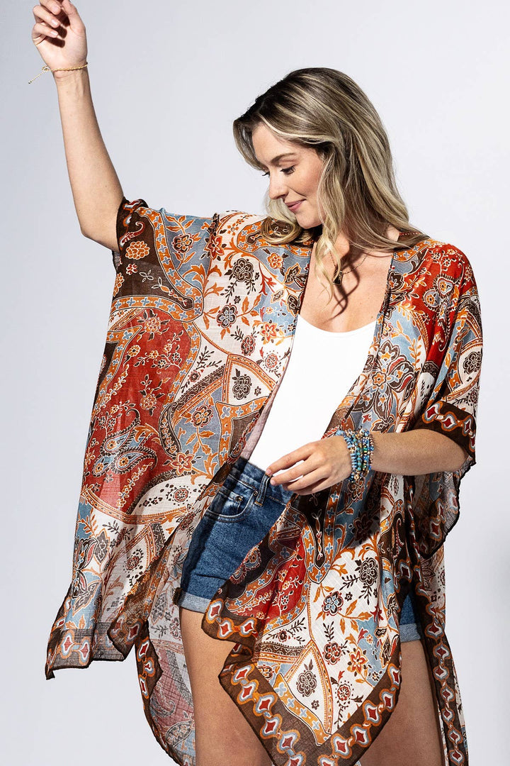 Multi Boho Paisley Patchwork Kimono